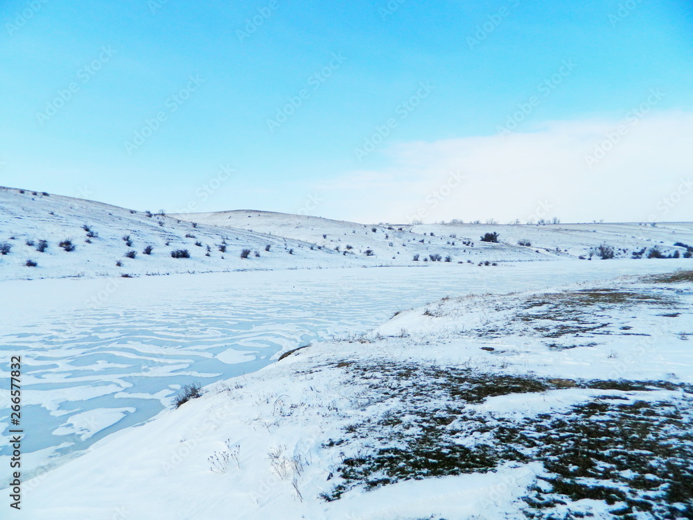Frozen river landscape