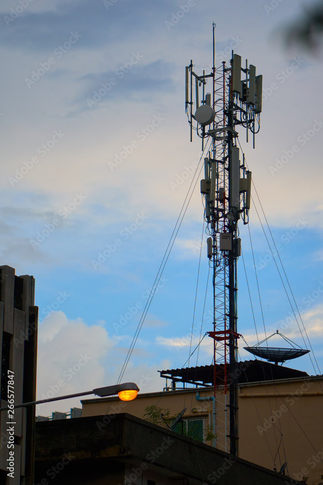 GSM tower in the city.