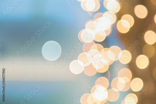 Abstract yellow blue light Boken background with copy spaec