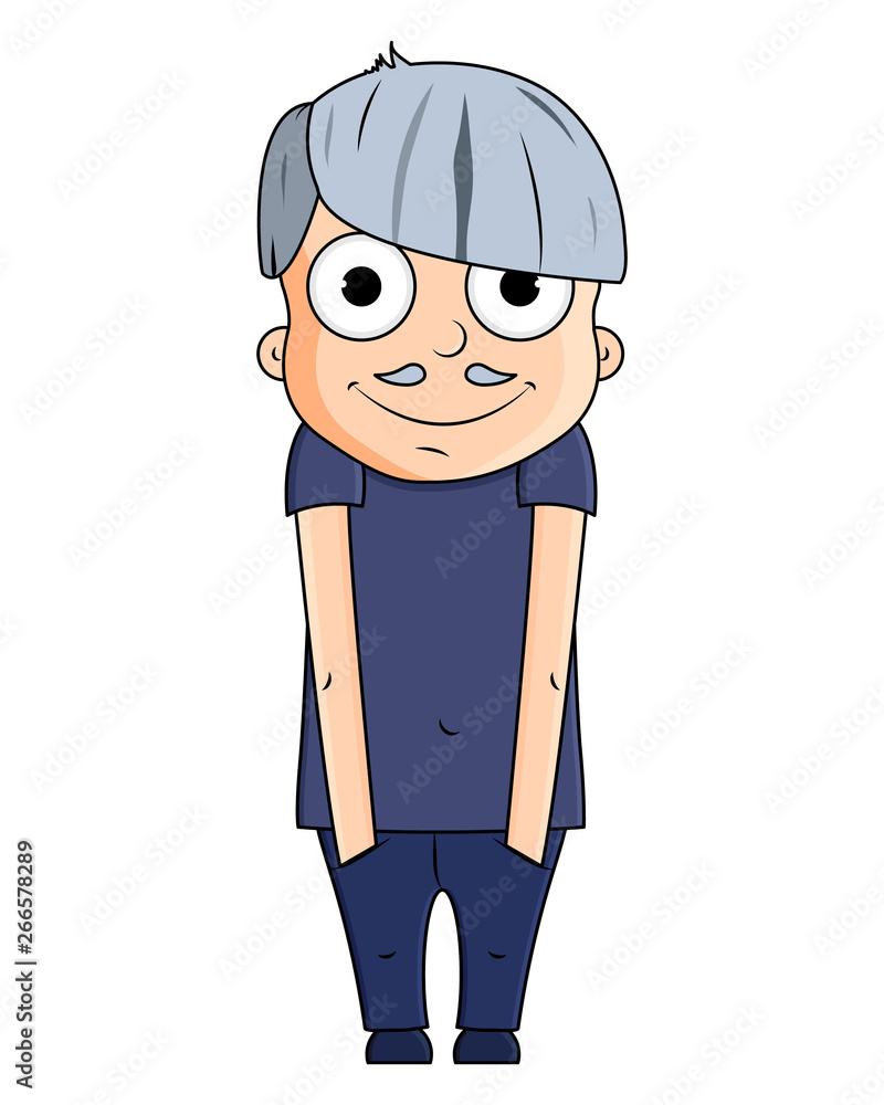 Cute cartoon young grandfather with happy emotions. Vector illustration Cute cartoon young grandfather with happy emotions. Vector illustration