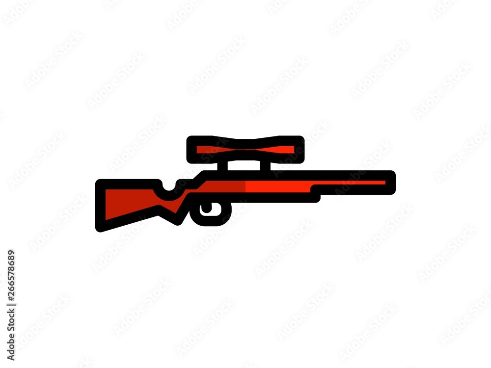 rifle filled line vector icon