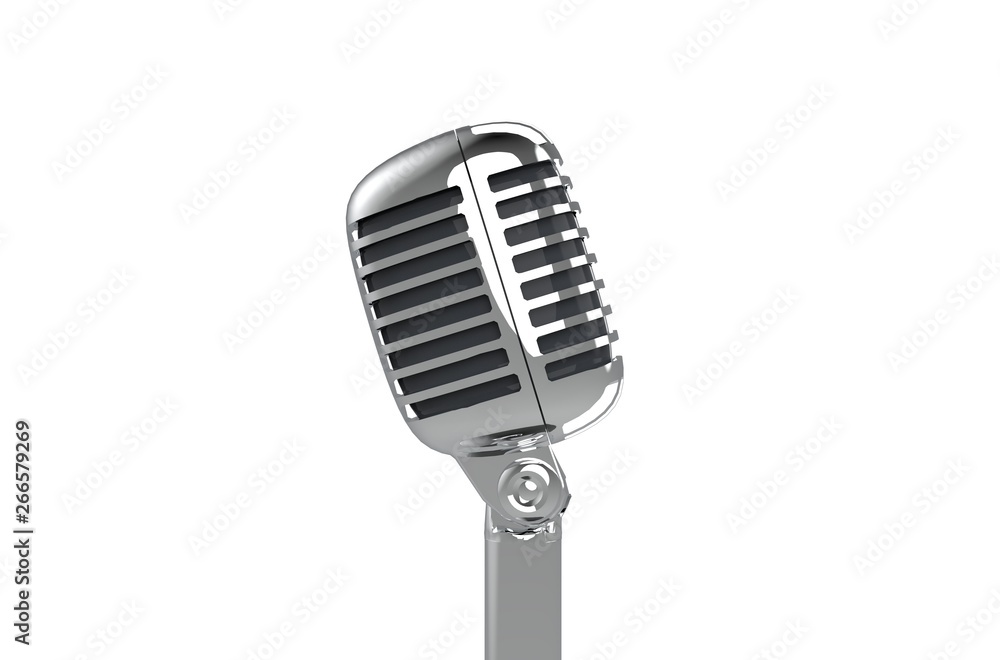 Microphone on white Background 3D Rendering Microphone on white Background 3D Rendering