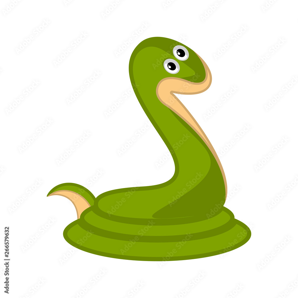 Isolated cute snake on white background - Vector Isolated cute snake on white background - Vector
