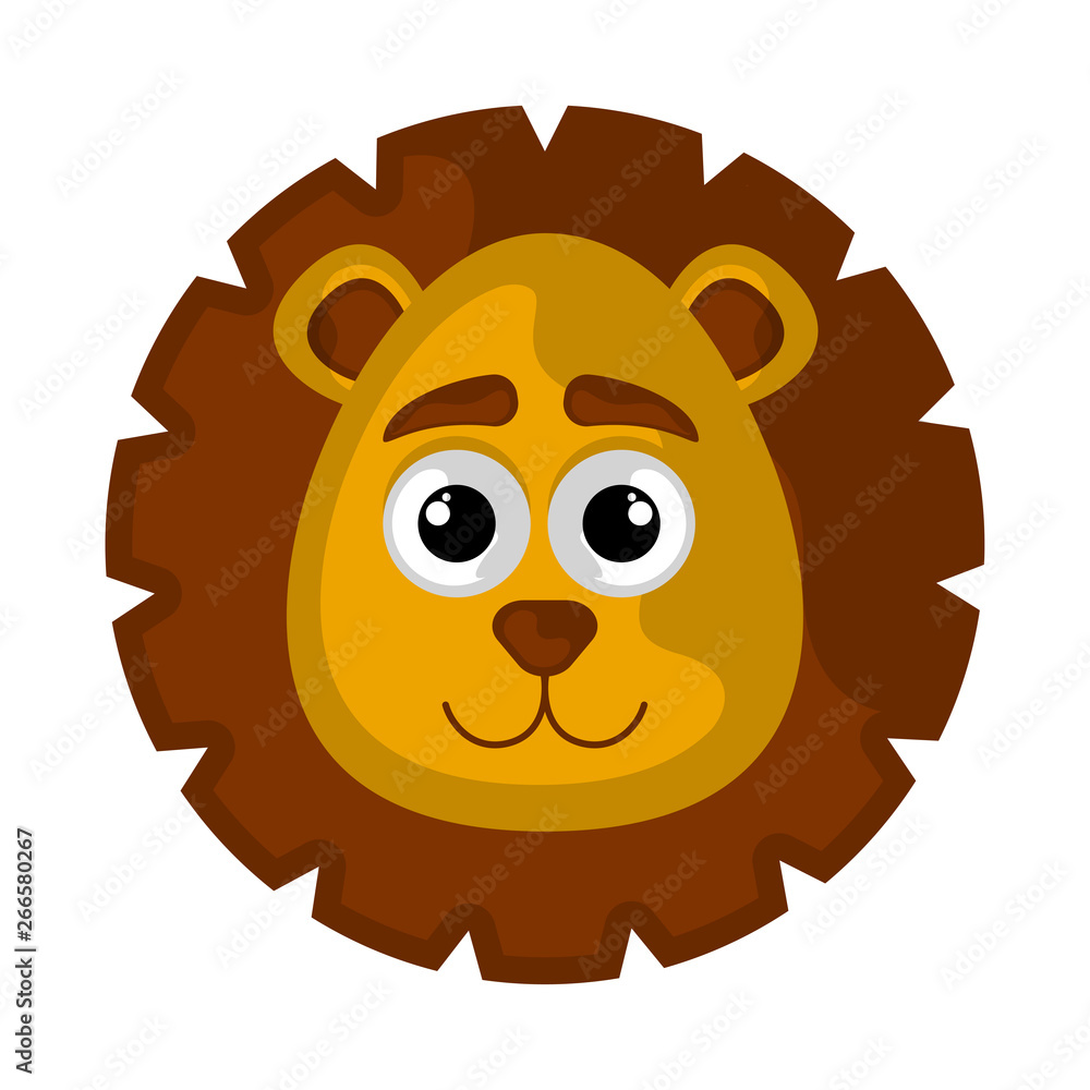 Isolated cute avatar of a lion - Vector Isolated cute avatar of a lion - Vector