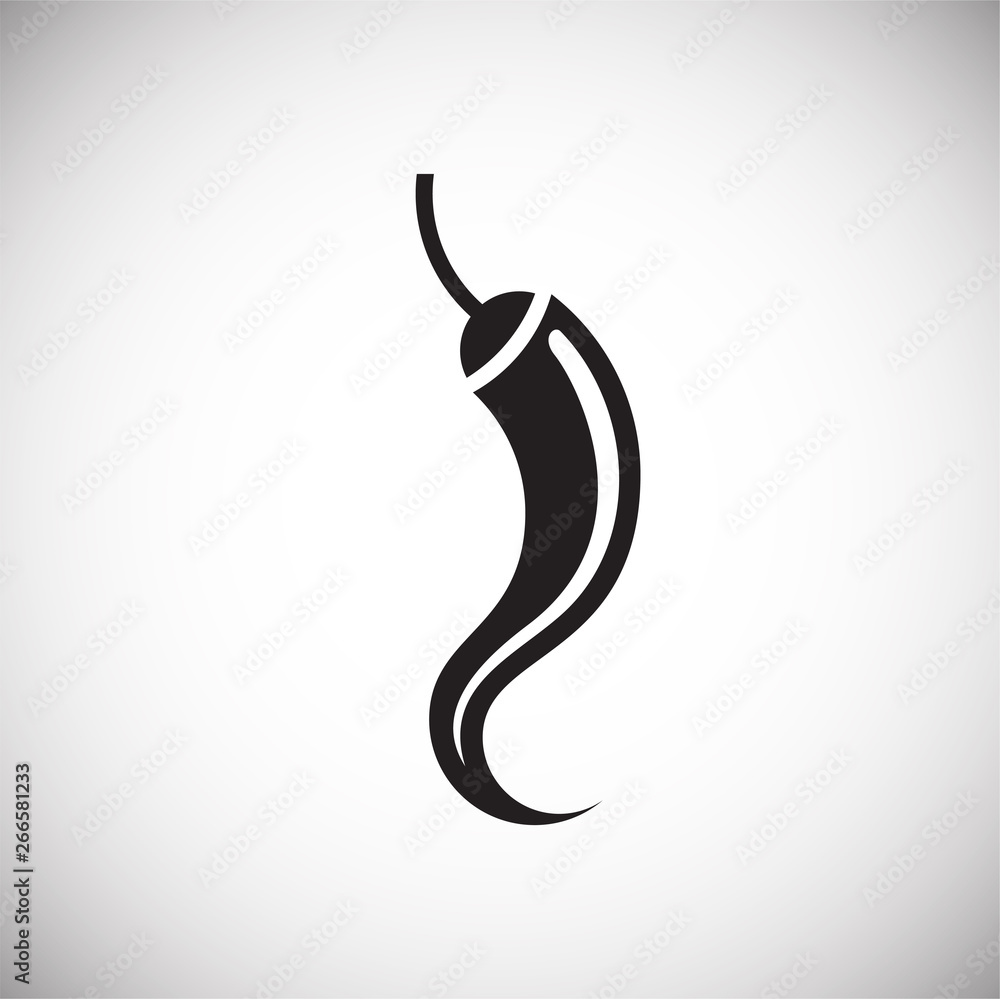 Obraz premium Red Hot pepper icon on background for graphic and web design. Simple vector sign. Internet concept symbol for website button or mobile app.