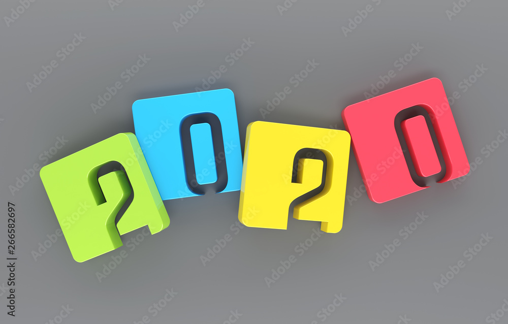 New Year 2020 Creative Design Concept - 3D Rendered Image New Year 2020 Creative Design Concept - 3D Rendered Image