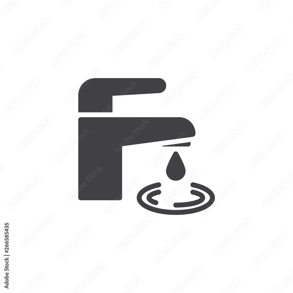 Faucet with water drop vector icon. filled flat sign for mobile concept and web design. Water tap with drop glyph icon. Save the water symbol, logo illustration. Pixel perfect vector graphics Faucet with water drop vector icon. filled flat sign for mobile concept and web design. Water tap with drop glyph icon. Save the water symbol, logo illustration. Pixel perfect vector graphics