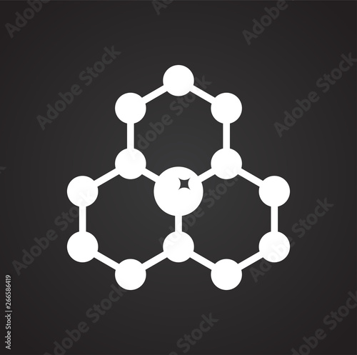 Molecula icon on background for graphic and web design. Simple vector sign. Internet concept symbol for website button or mobile app.