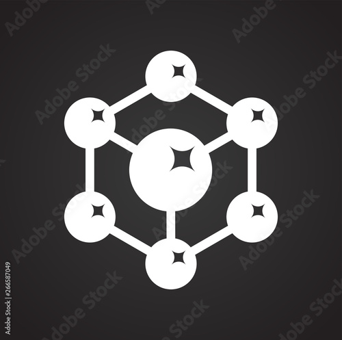 Molecula icon on background for graphic and web design. Simple vector sign. Internet concept symbol for website button or mobile app.