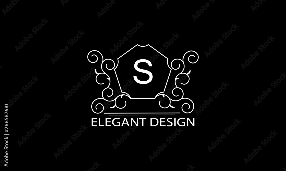 Monogram design with a letter. Vector logo business sign, restaurant, boutique, hotel, heraldry, jewelry. Monogram design with a letter. Vector logo business sign, restaurant, boutique, hotel, heraldry, jewelry.