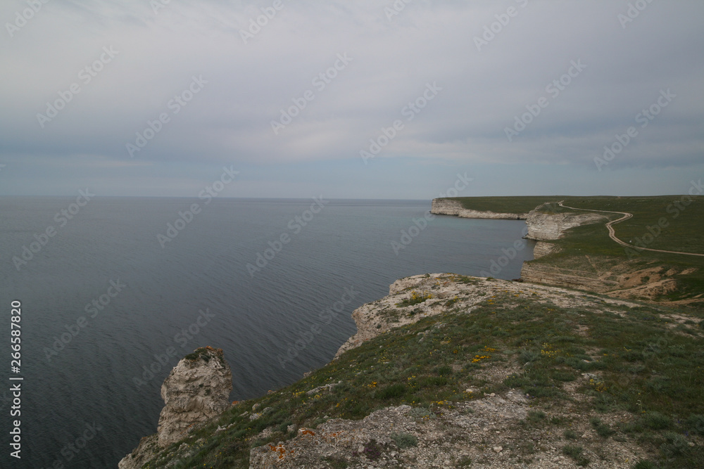 Rocky shores of the Dzhangul, Crimea, Russia.