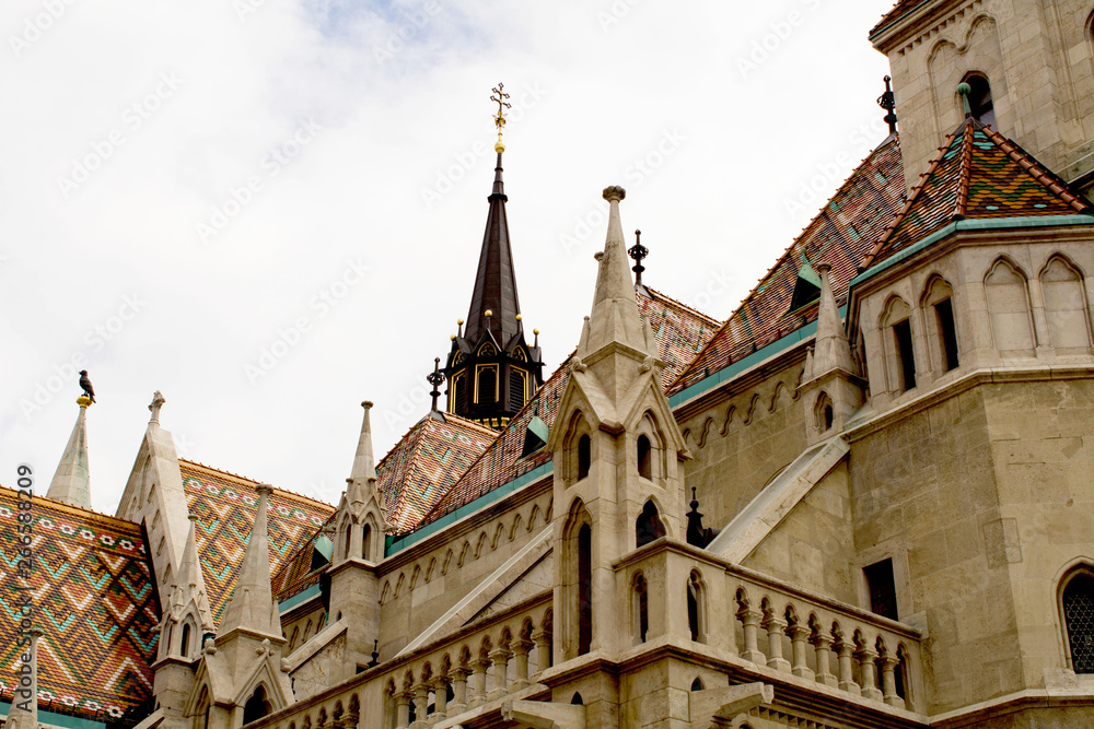View of the church Matthias.Closeup.Budapest.Hungary.