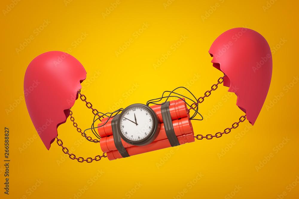 3d Close Up Rendering Of Dynamite Bundle With Timer Bomb Suspended On 3d Close Up Rendering Of Dynamite Bundle With Timer Bomb Suspended On