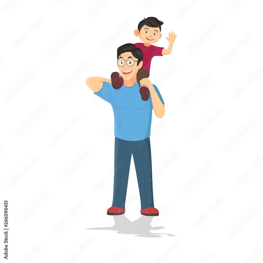 Happy father's day. Dad holding his son . Happy father's day. Dad holding his son .
