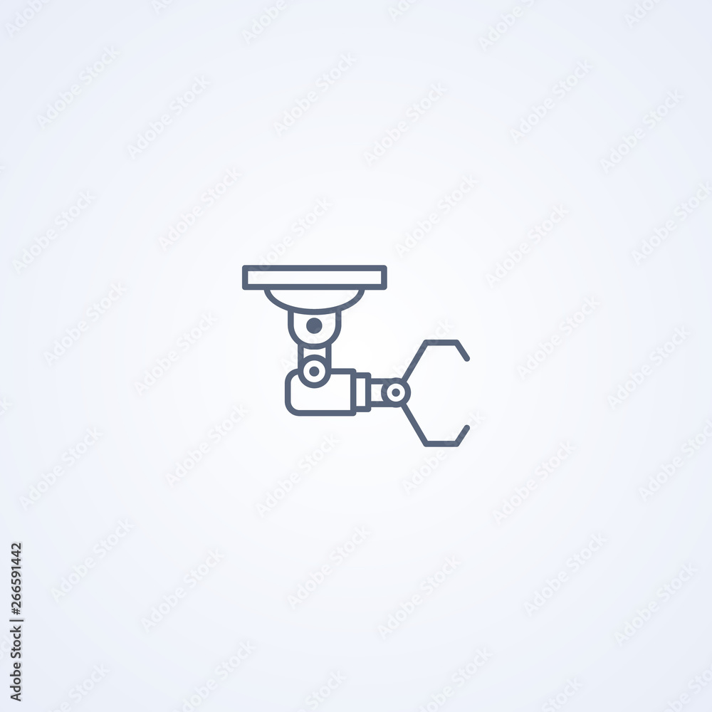 industrial robot, vector best gray line icon industrial robot, vector best gray line icon