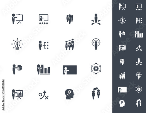 Business training icon set