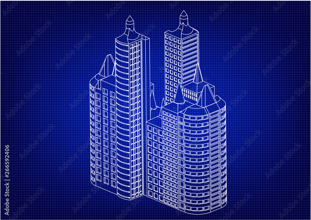 Fototapeta premium Frame of white buildings