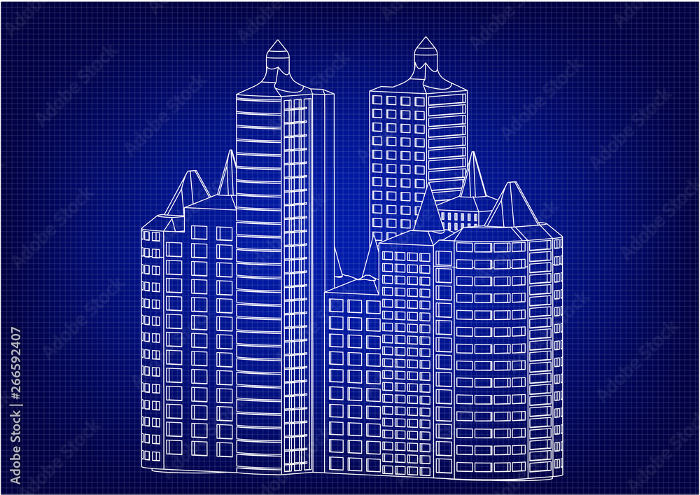 Fototapeta premium Frame of white buildings