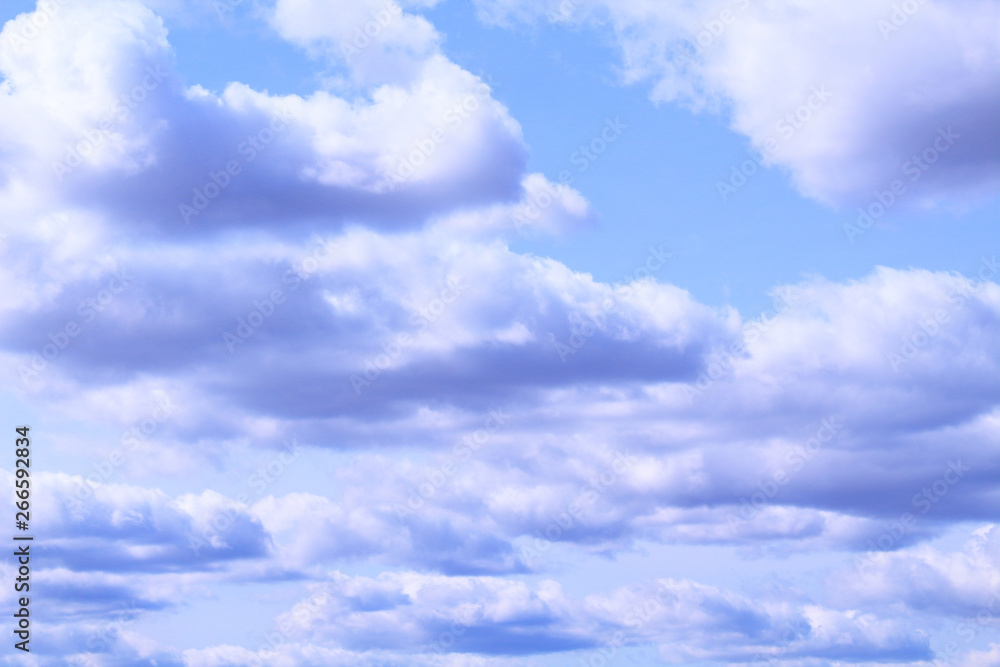 Beautiful cumulus clouds. Background. Landscape.