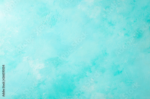 Turquoise, blue stone background with high resolution. Top view. Copy space.