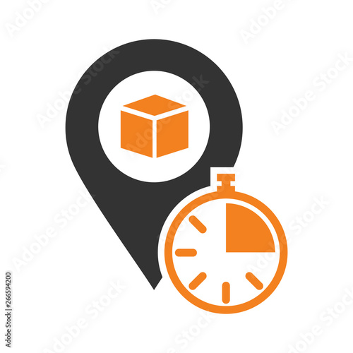 Delivery related icon on background for graphic and web design. Simple vector sign. Internet concept symbol for website button or mobile app.