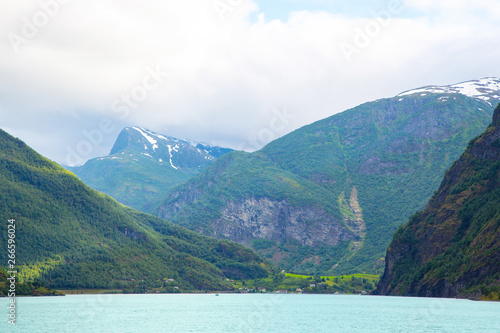 Panoramic view of Geiranger fjord © Sid10