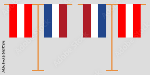 Austria and Netherlands. The Austrian and Netherlandish vertical flags. Official colors. Correct proportion. Vector