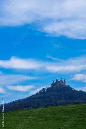 Germany, Hohenzollern castle like fairy tale fortress on a mountain