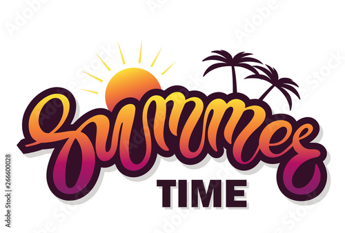 Summer. Hand drawn lettering. 