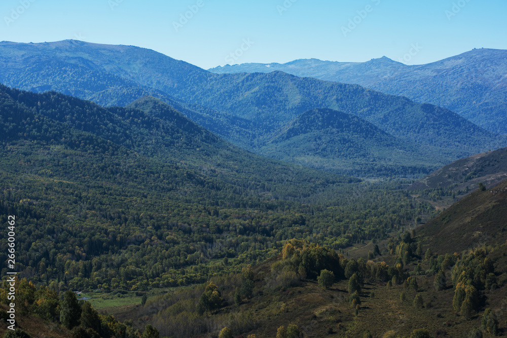 Beauty day in the mountains in Altay, panoramic picture Beauty day in the mountains in Altay, panoramic picture