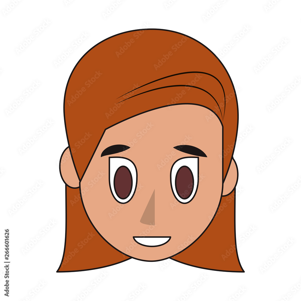 Young woman face cartoon Young woman face cartoon
