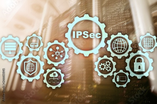 IP Security. Data Protection Protocols. IPSec. Internet and Protection Network concept. photo