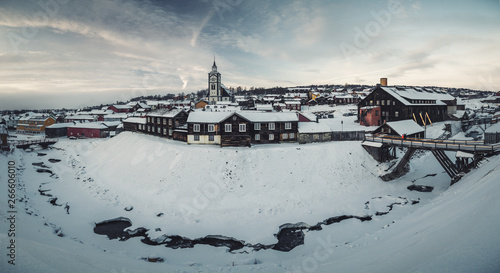 Amazing mining town in winter look. photo