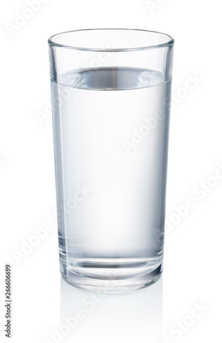 Glass of drinking water isolated on a white background