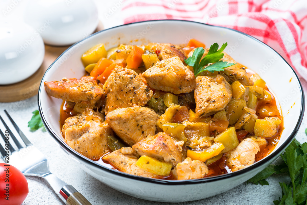 Chicken stew with vegetables. Chicken stew with vegetables.