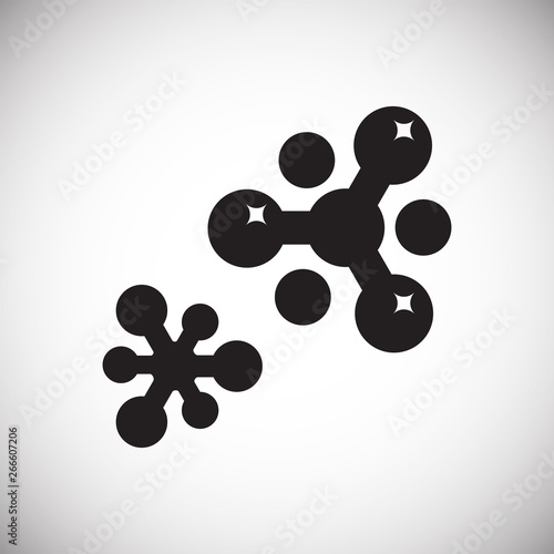 Molecula icon on background for graphic and web design. Simple vector sign. Internet concept symbol for website button or mobile app.