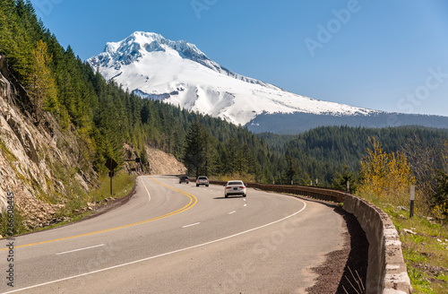 Driving on Hwy-26 in the cascades wilderness.
