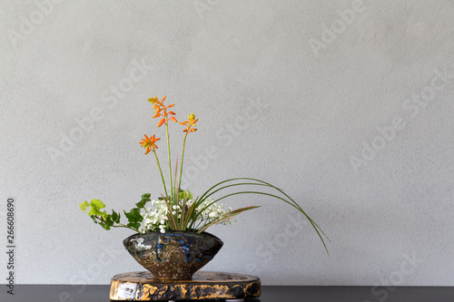 Japanese art of flower arrangement photo