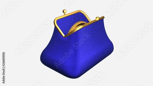 Coins and purse on white - business metaphor.