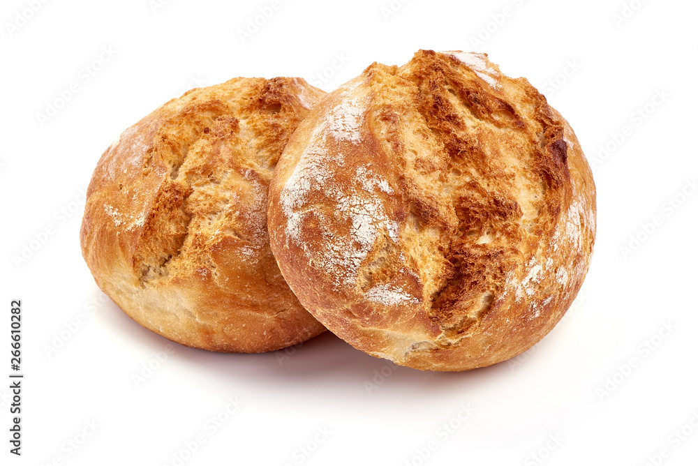 Freshly baked traditional bread, Healthy nutrition, close-up, isolated on white background Freshly baked traditional bread, Healthy nutrition, close-up, isolated on white background