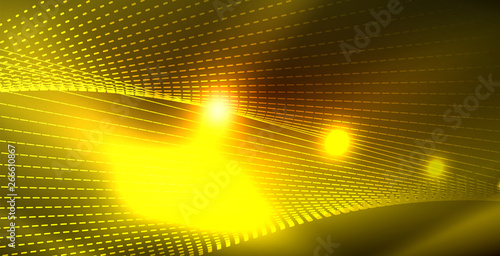 Color neon lights with waves abstract background