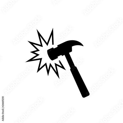 The hammer crash. Isolated Vector Illustration