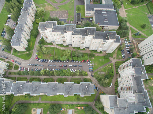 Aerial view of Eiguliai district in Kaunas, Lithuania photo