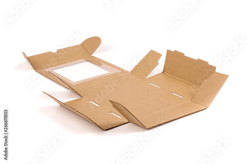 Obraz na plátně Cardboard box isolated on the white background
