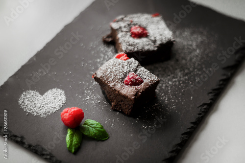 chocolate cake with strawberries