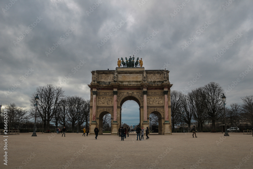 Paris park on a grey day