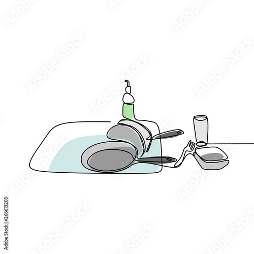 kitchen one line drawing co...
