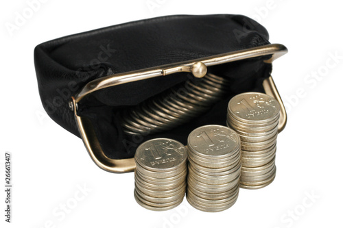 the coins in the wallet