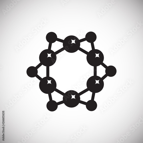 Molecula icon on background for graphic and web design. Simple vector sign. Internet concept symbol for website button or mobile app.