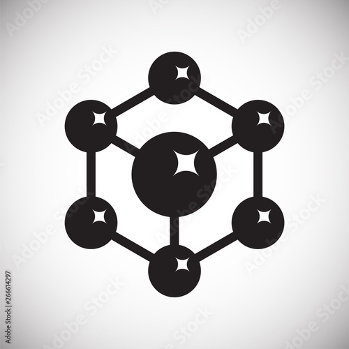 Molecula icon on background for graphic and web design. Simple vector sign. Internet concept symbol for website button or mobile app.